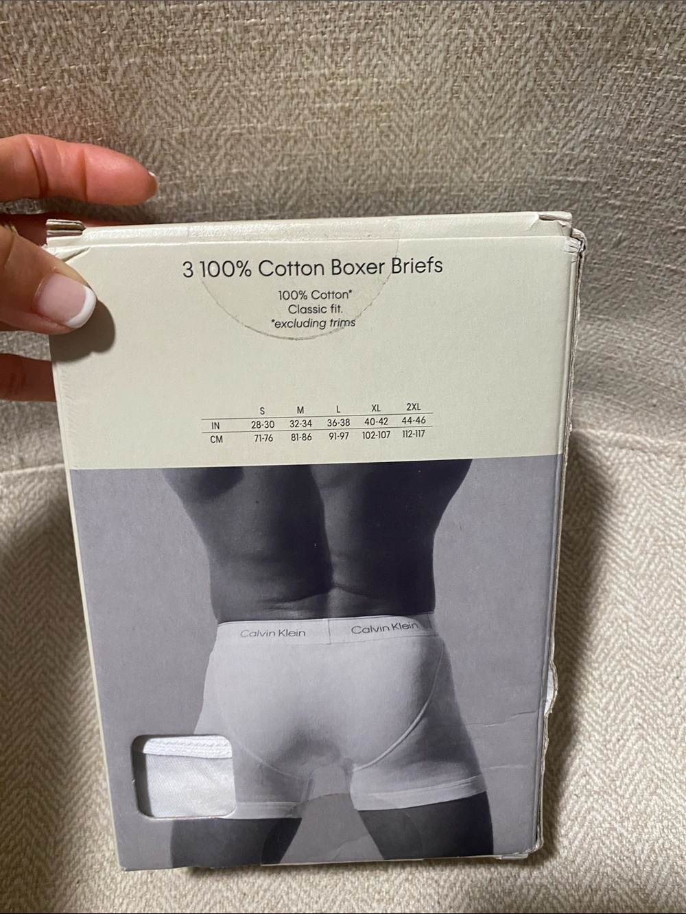 Calvin Klein Men’s 3-Pack Cotton Boxer Briefs – White, Gray, black - Picture 3 of 4